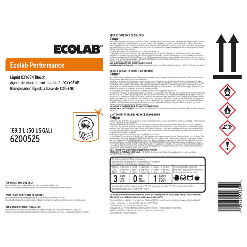 Ecolab® Performance Bleach, 50 Gallon, #6200525